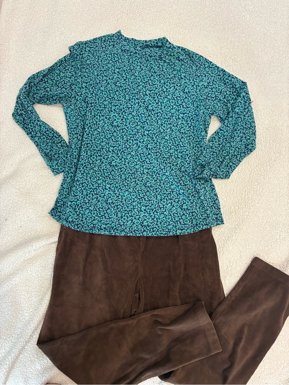 Lands’ End Teal Floral Gathered Mock Neck Top – Women’s Plus 1X NWoT - Picture 11 of 11